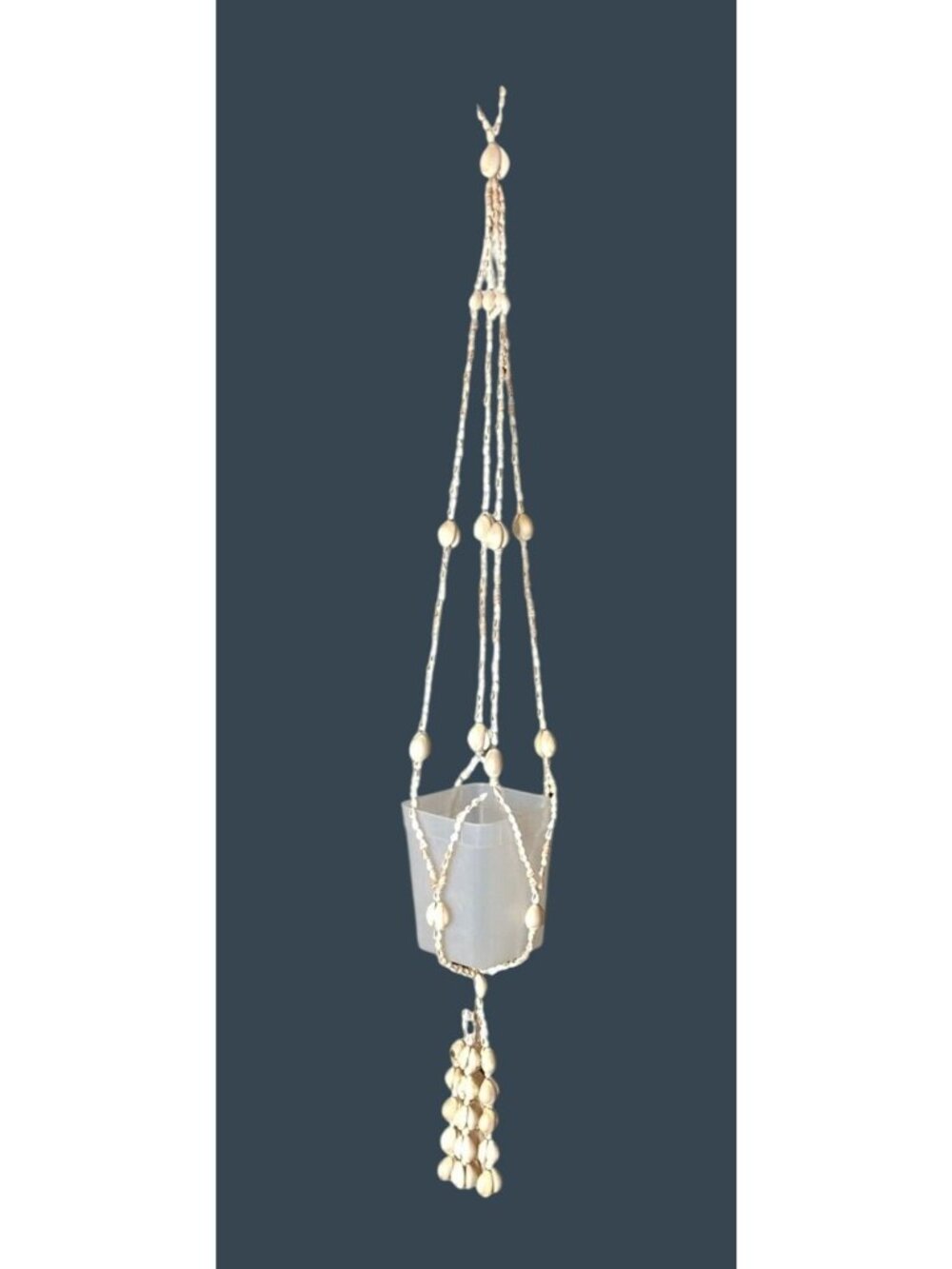 Seashell Plant Hanger Vintage Boho Hippie Bohemian Nautical Decor 1970s Shells